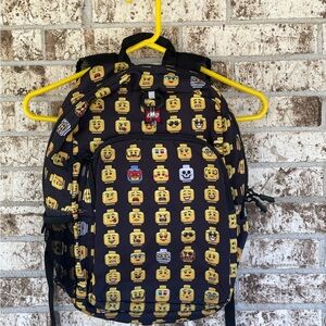 Lego Kids Backpack - Black with Yellow Faces